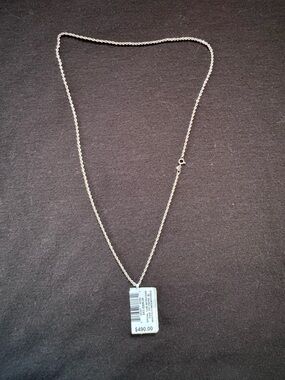 Macy's 14k White Gold Diamond-Cut Rope Chain Necklace